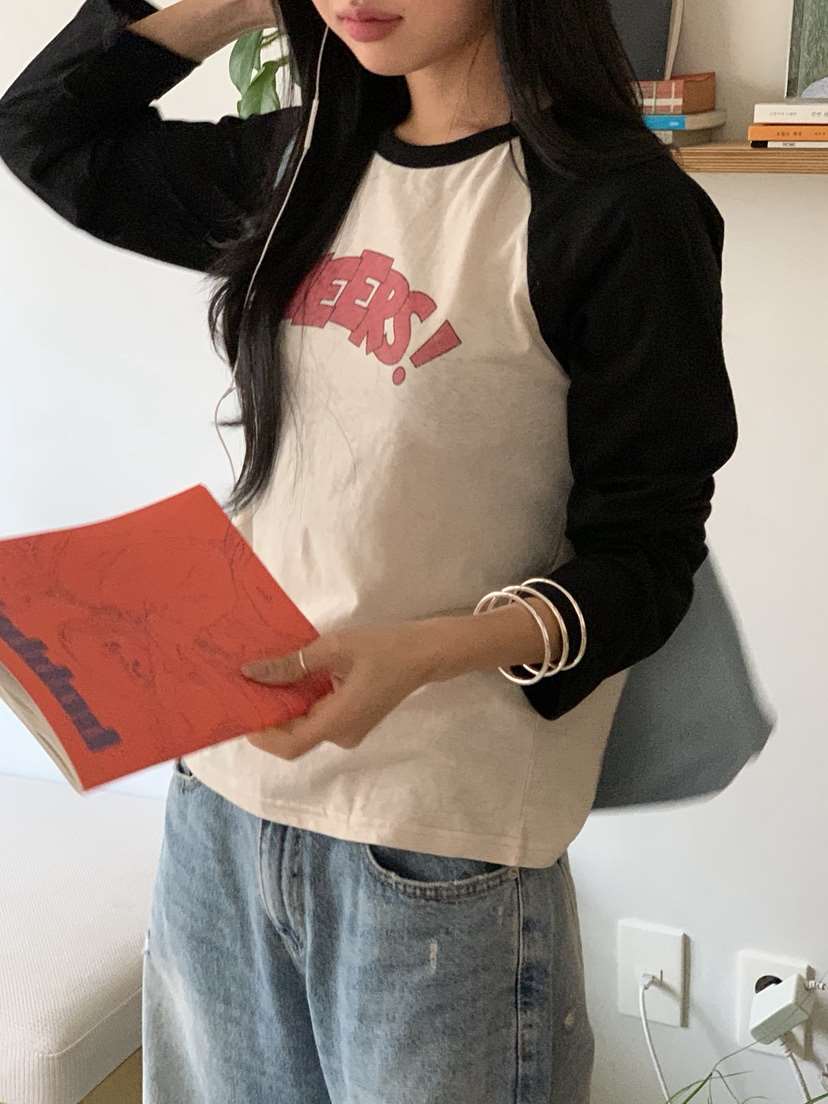 SUNDER MARKET韓國代購㊣女裝新款休閑推薦時尚熱賣長袖T恤SUNDER MARKET長袖T恤