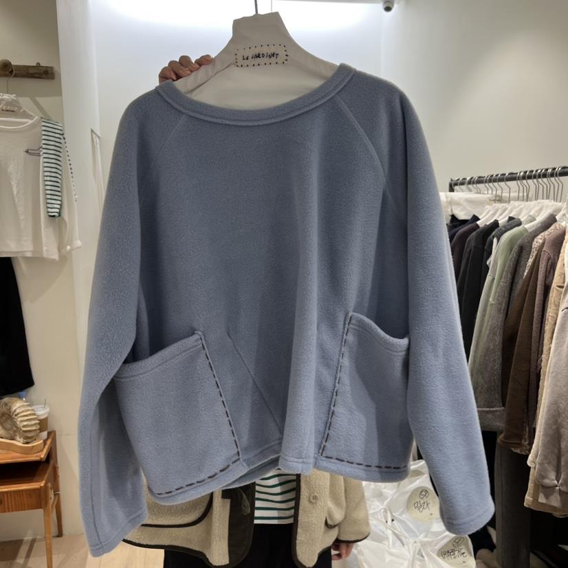 LE JARDINET韓國直郵㊣女士新品熱賣職業時尚26春夏衛衣雙口袋LE JARDINET衛衣