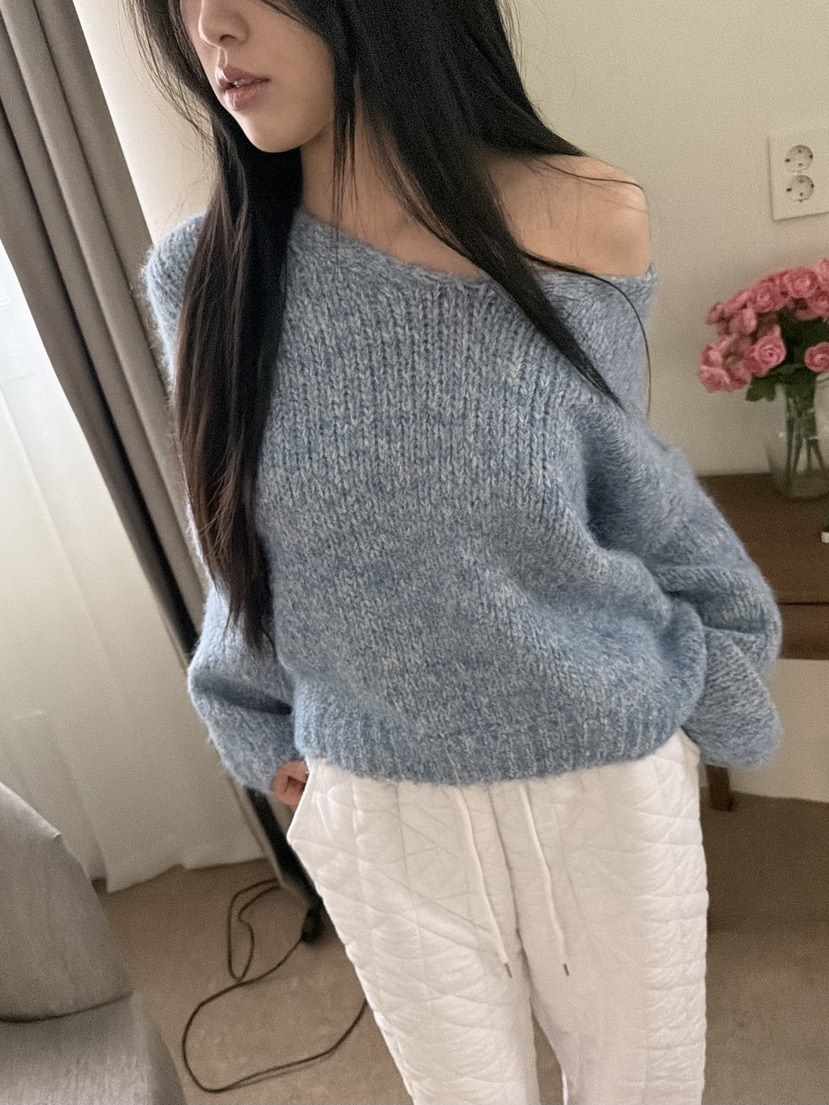 DE MATE韓國直郵㊣女士新品休閑人氣真品推薦針織衫V領寬松DE MATE針織衫