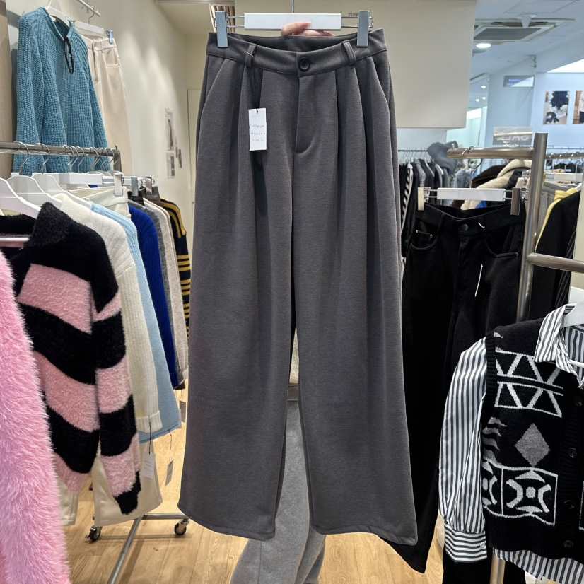 ZIPPER韓國直郵女裝新款職業熱賣時尚休閑褲羊毛春款褶裥ZIPPER休閑褲