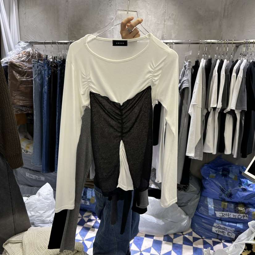 AMOUR東大門直郵女士新品職業熱賣人氣推薦休閑長袖T恤春款AMOUR長袖T恤