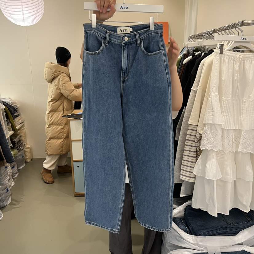 ARE韓國代購女士新款人氣25秋冬休閑推薦時尚牛仔褲水洗復古ARE YOU/ARE牛仔褲