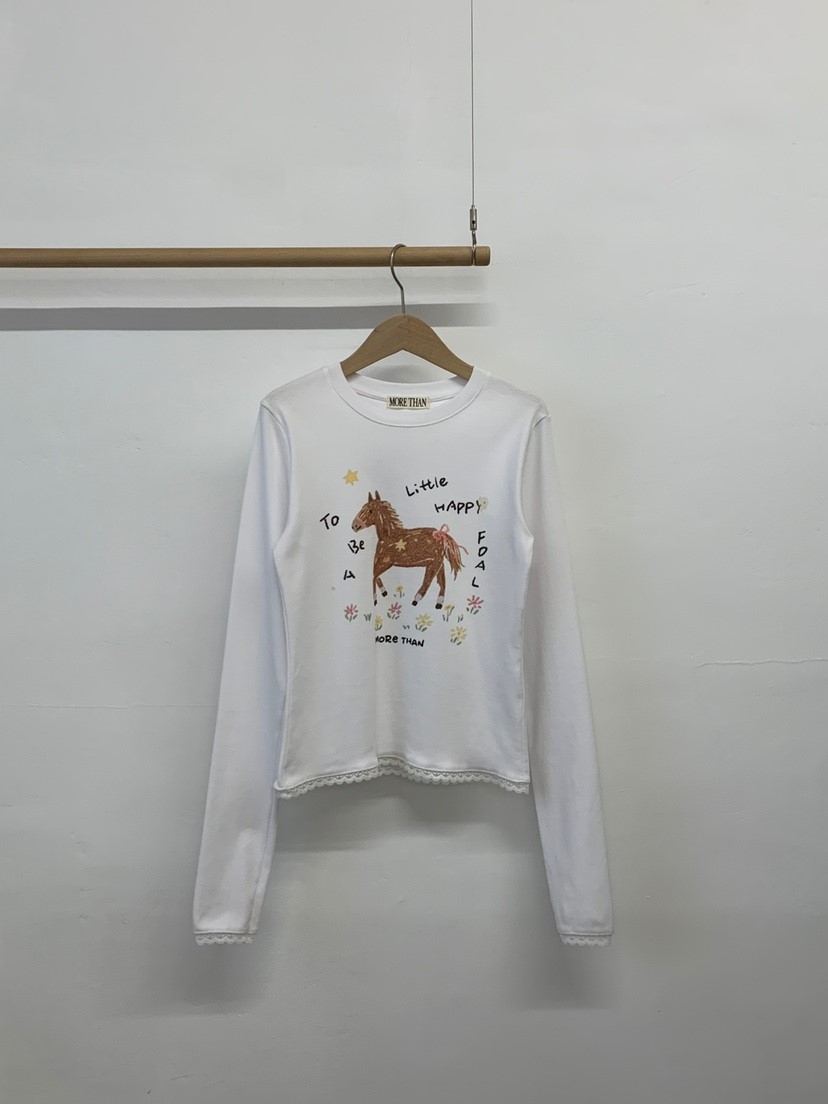 MORE THAN-P韓國直郵女裝新款休閑熱賣推薦長袖T恤春款MORE THAN長袖T恤