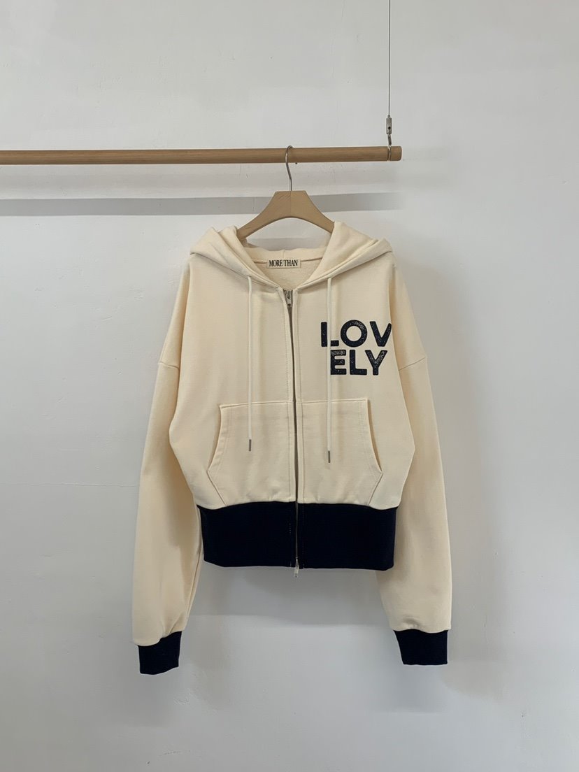 MORE THAN-P韓國直郵㊣女裝新品推薦衛衣連帽拉鏈衫可愛的春款MORE THAN衛衣
