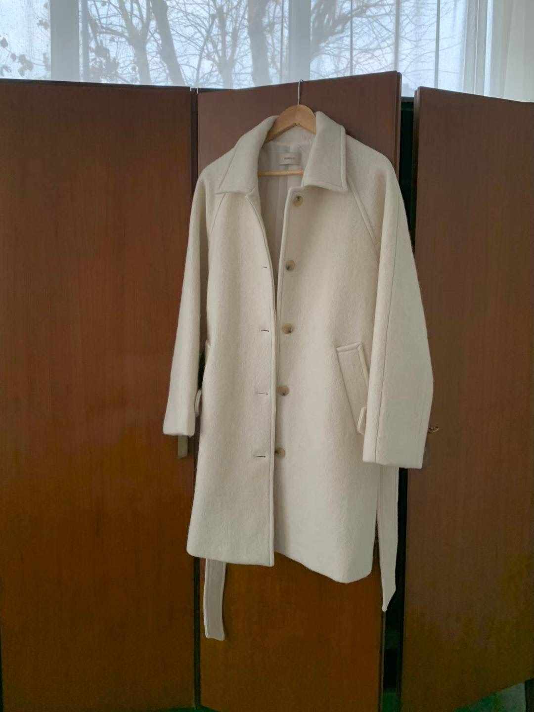 POMELO㊣東大門代購女士新款推薦人氣真品中長款大衣含腰帶POMELO中長款大衣