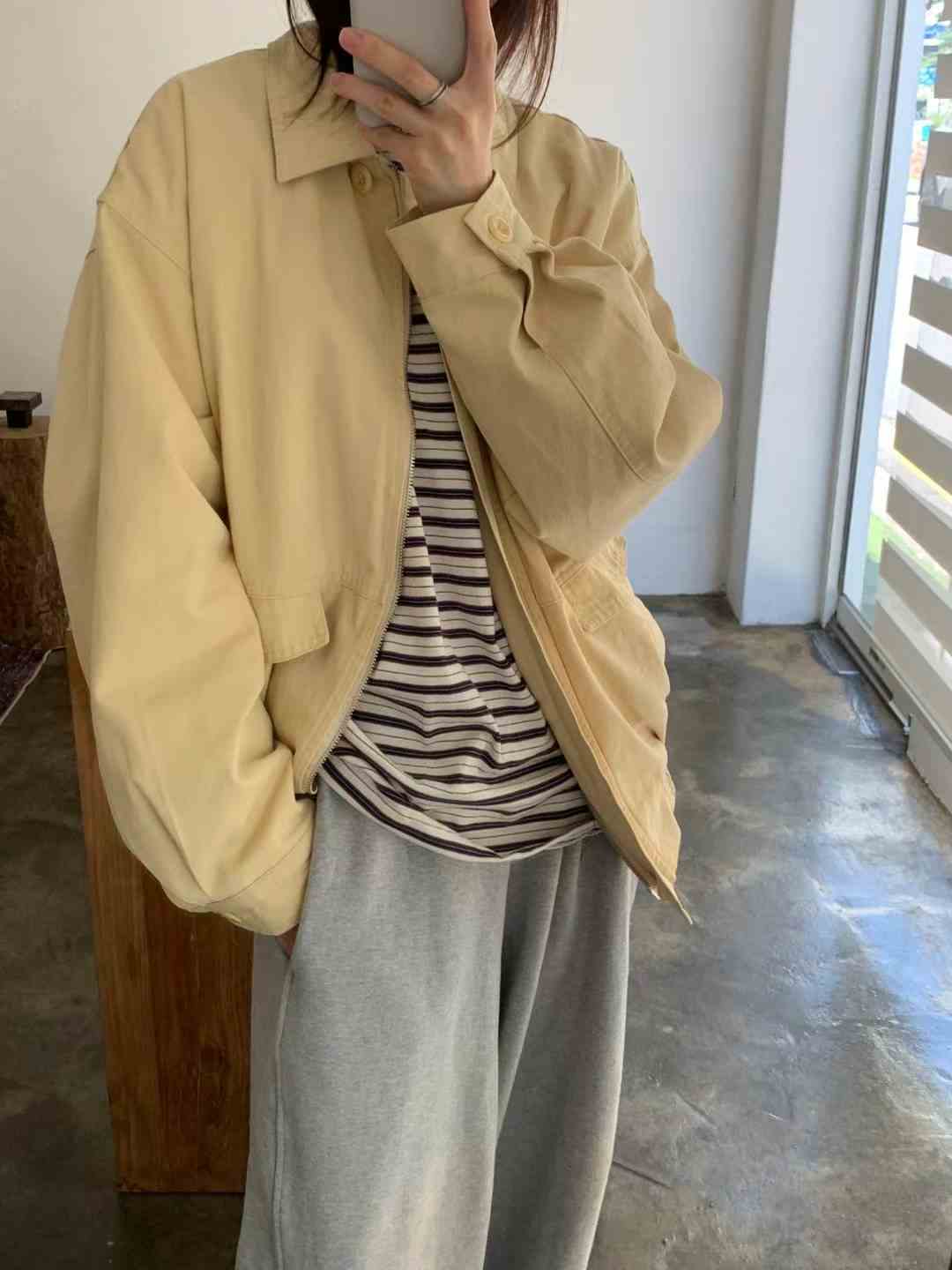 POMELO東大門直郵㊣女裝新款職業26春夏熱賣人氣真品夾克絎縫POMELO夾克