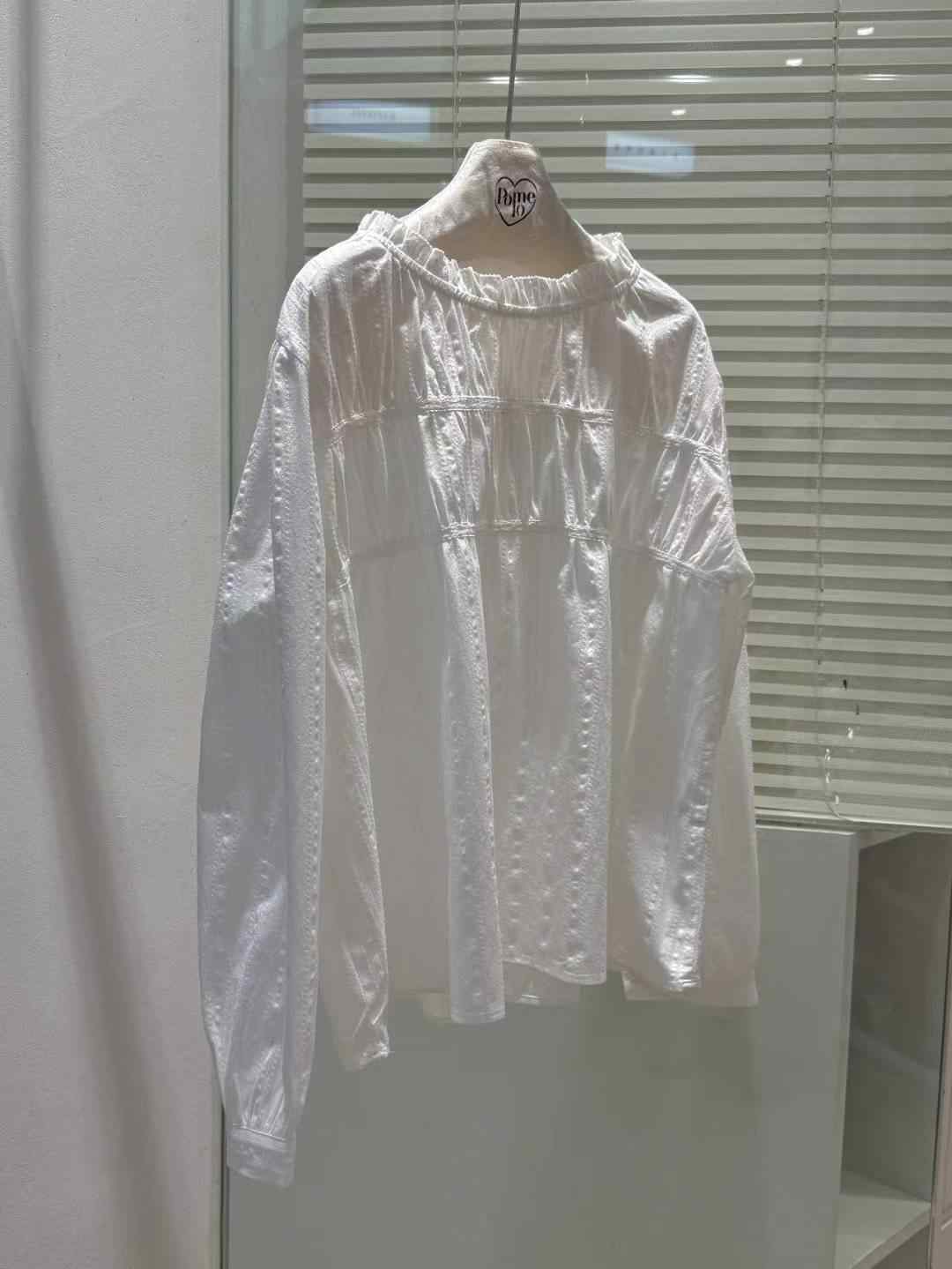 POMELO㊣東大門實拍女士新品熱賣人氣26春夏襯衫蕾絲衫荷葉邊POMELO襯衫/蕾絲衫