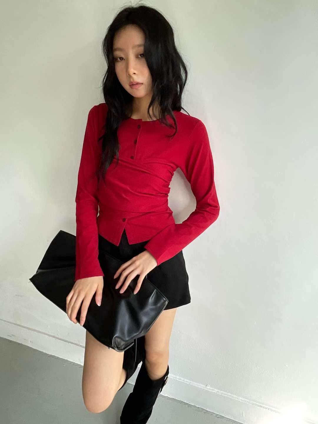 AWESOME-ot東大門直郵㊣女裝新品真品26春夏長袖T恤兩件套AWESOME-ot長袖T恤