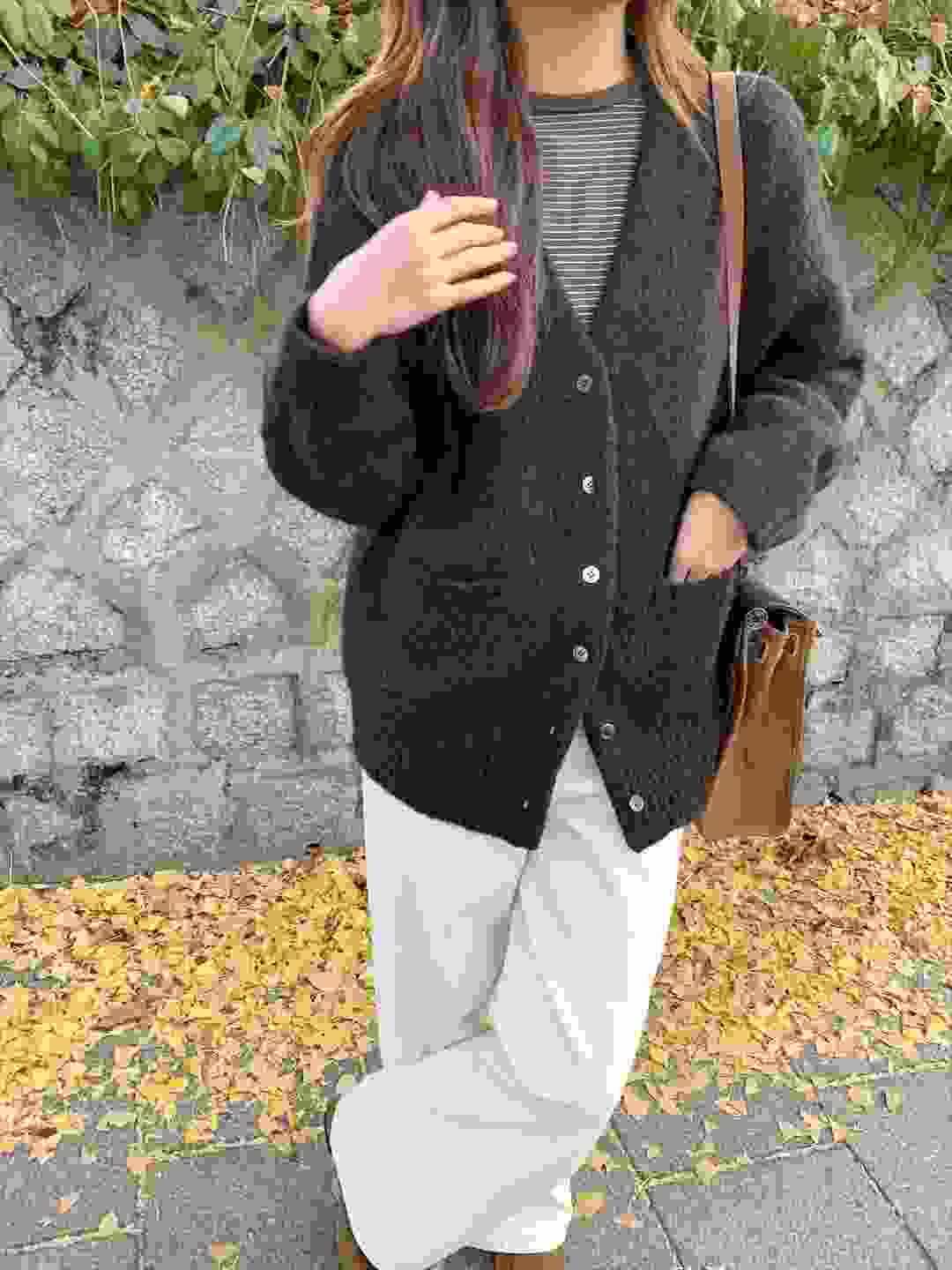 POMELO韓國代購㊣女裝新品休閑推薦人氣職業時尚針織衫開衫POMELO針織衫