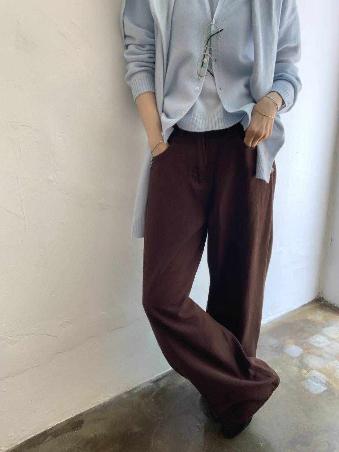 POMELO韓國代購㊣女士新款推薦人氣熱賣職業休閑牛仔褲磨毛棉POMELO牛仔褲