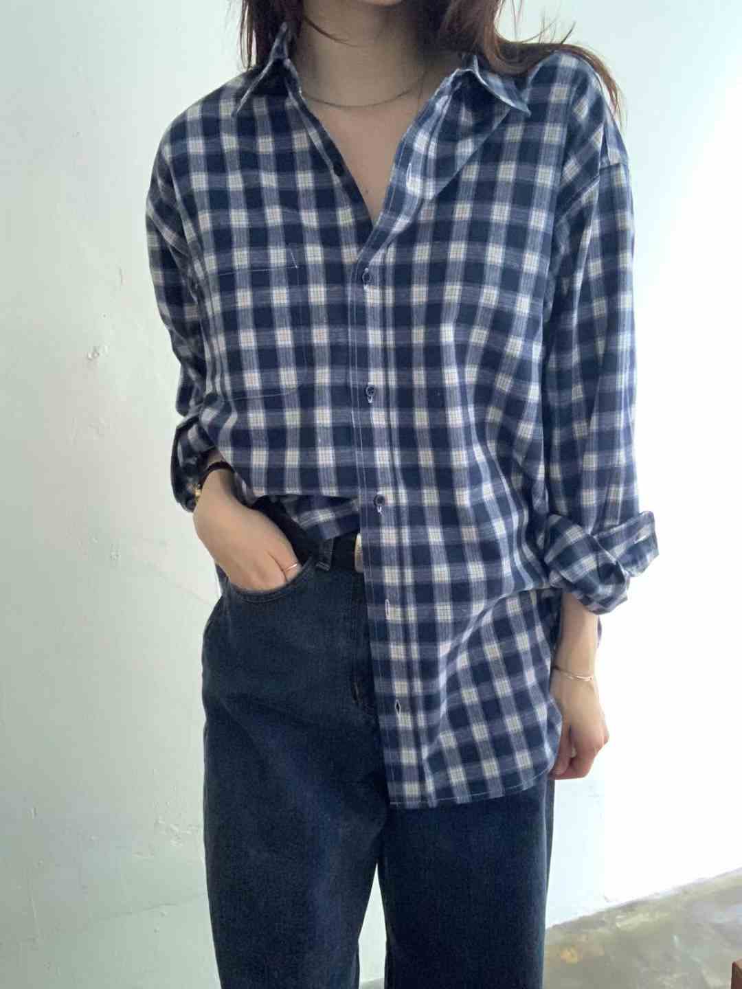 POMELO韓國直郵㊣女裝新款職業推薦真品人氣襯衫蕾絲衫格子POMELO襯衫/蕾絲衫