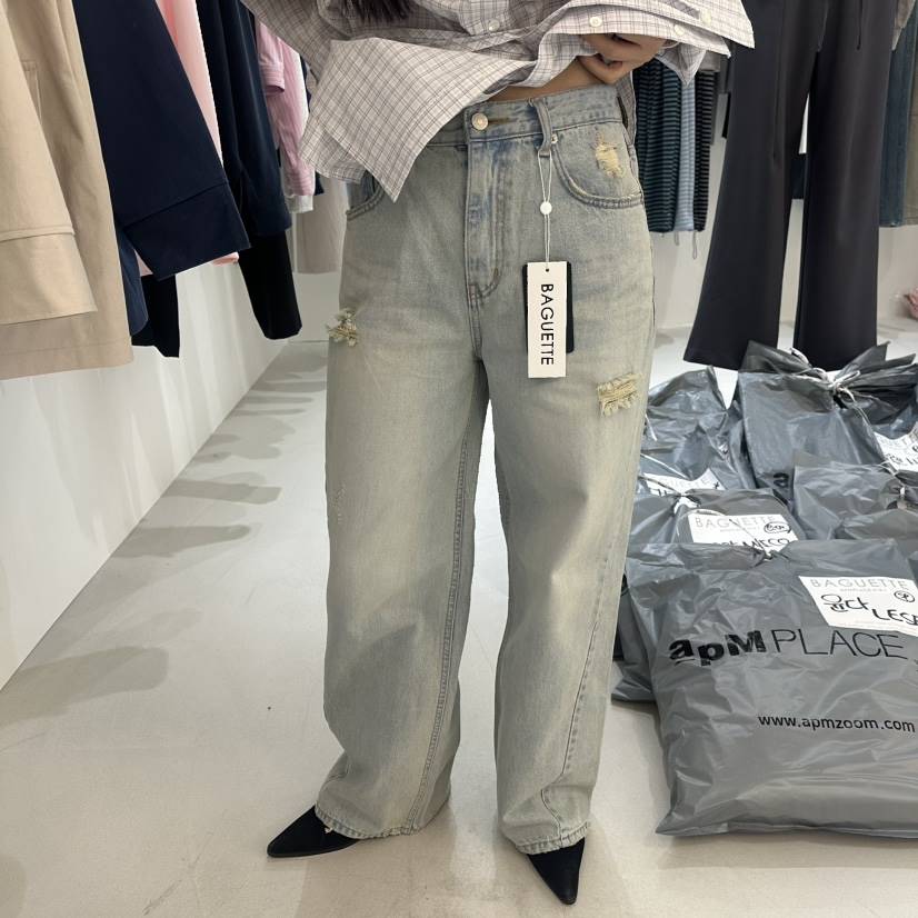 BAGUETTE-P韓國直郵㊣女士新款休閑熱賣職業時尚牛仔褲春款BAGUETTE-P牛仔褲