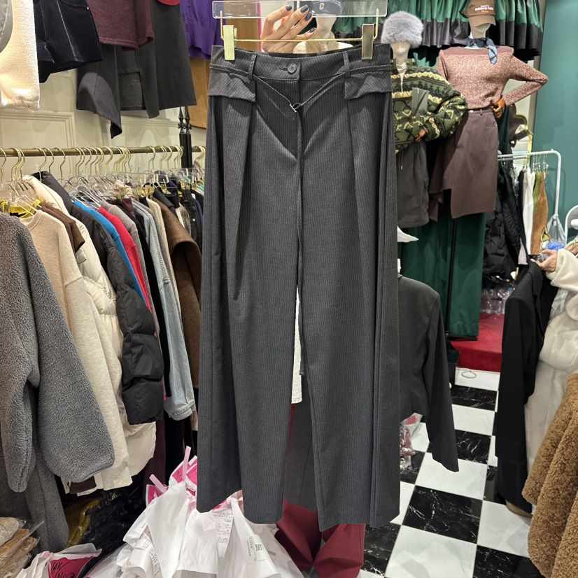 3COLOR韓國直郵㊣女士新品推薦休閑褲含腰帶春款Three color休閑褲