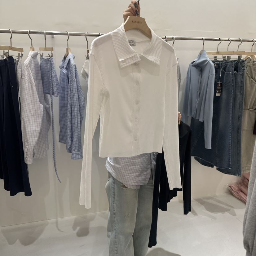 BAGUETTE-P韓國代購㊣女士新品休閑職業襯衫蕾絲衫春款開衫BAGUETTE-P襯衫/蕾絲衫