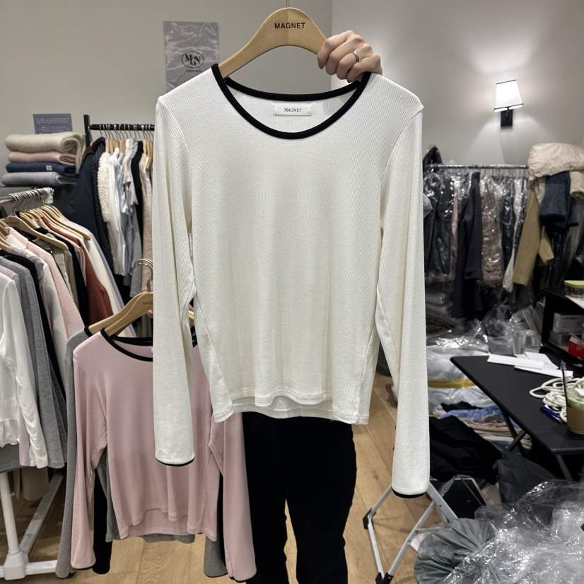 M.G.N韓國代購㊣女裝新品推薦人氣休閑26春夏長袖T恤春款MAGNET長袖T恤