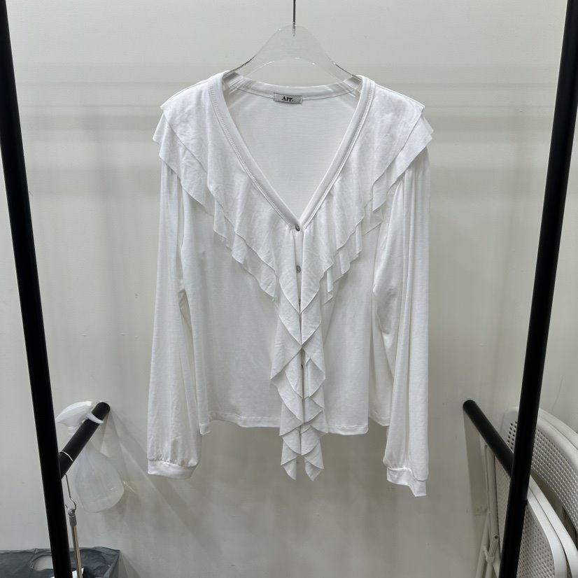 ARR㊣東大門實拍女士新款人氣時尚熱賣長袖T恤荷葉邊春款開衫ARR長袖T恤