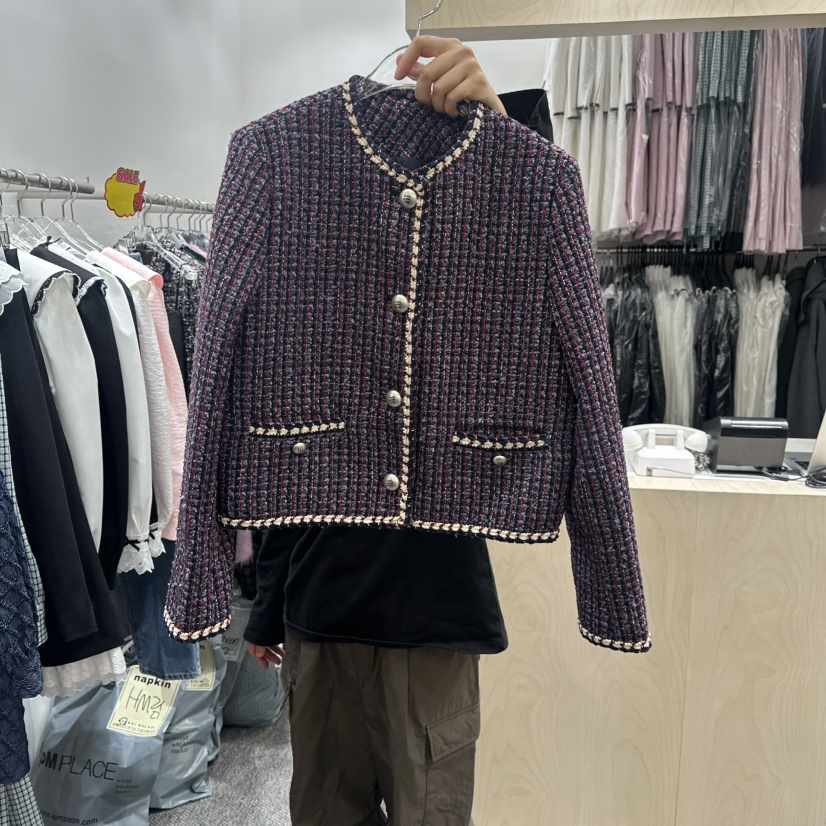 NAPKIN韓國直郵㊣女裝新款推薦職業真品人氣夾克粗花呢春款NAPKIN夾克