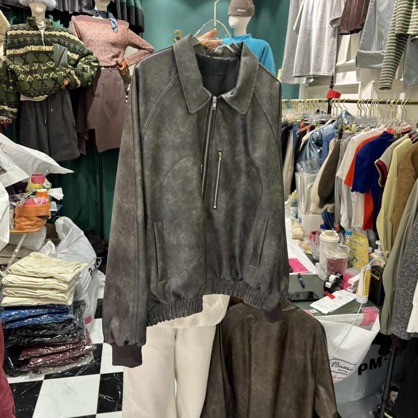 3COLOR韓國直郵㊣女士新款職業夾克皮革春款Three color夾克