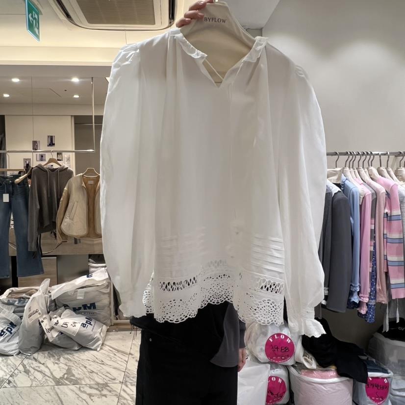 BY FLOW㊣東大門代購女士新款26春夏熱賣人氣襯衫蕾絲衫流蘇BY FLOW襯衫/蕾絲衫