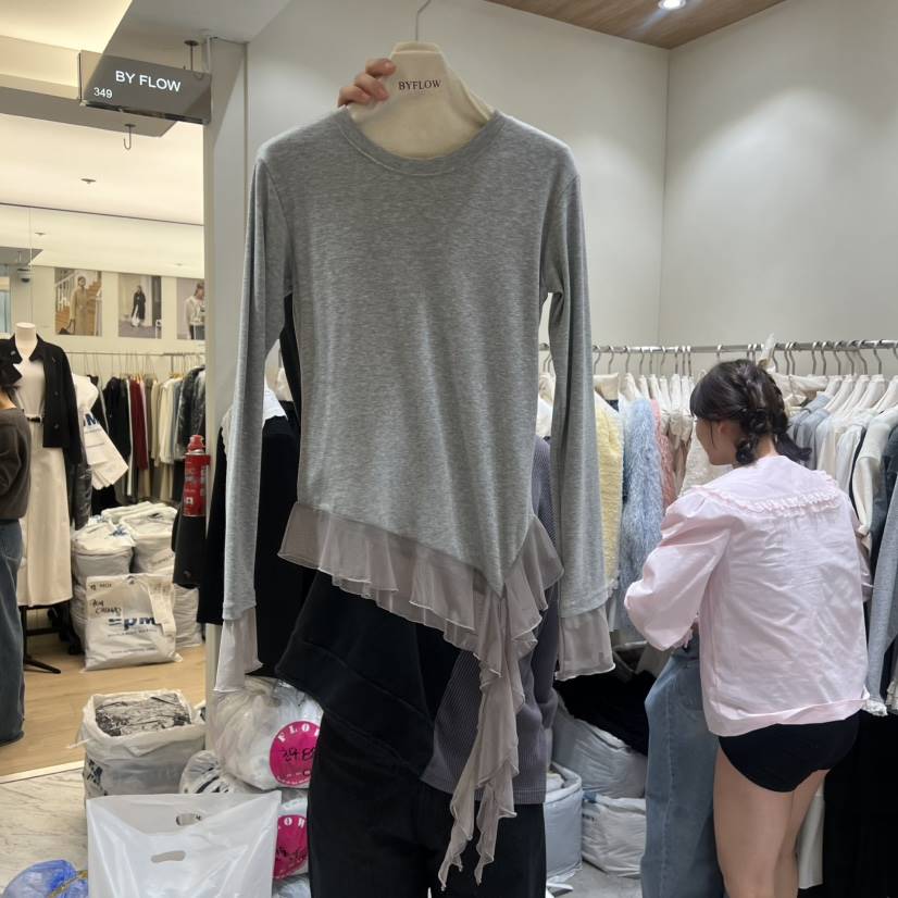 BY FLOW㊣東大門實拍女裝新款熱賣人氣時尚推薦26春夏長袖T恤BY FLOW長袖T恤