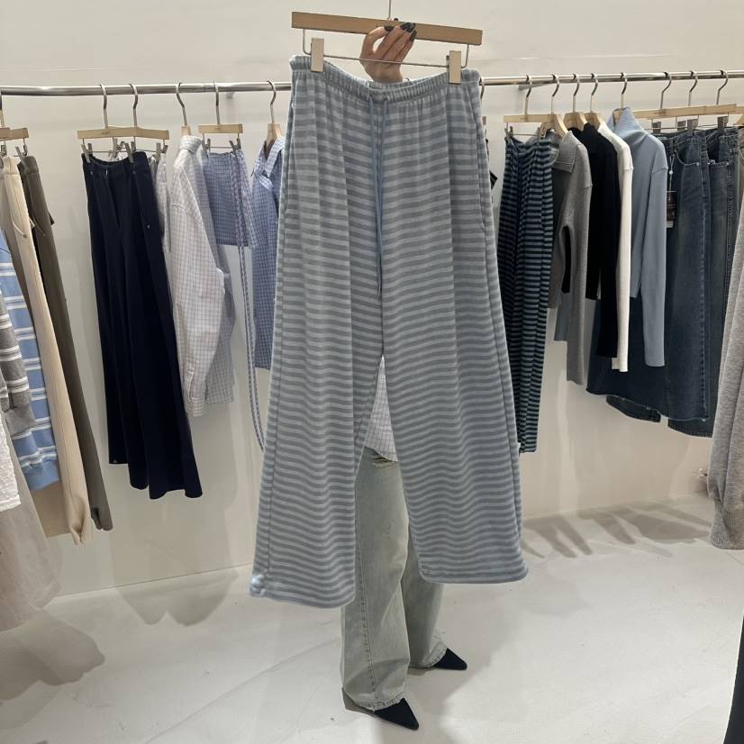 BAGUETTE-P㊣東大門代購女裝新品熱賣時尚人氣休閑褲春款條紋BAGUETTE-P休閑褲