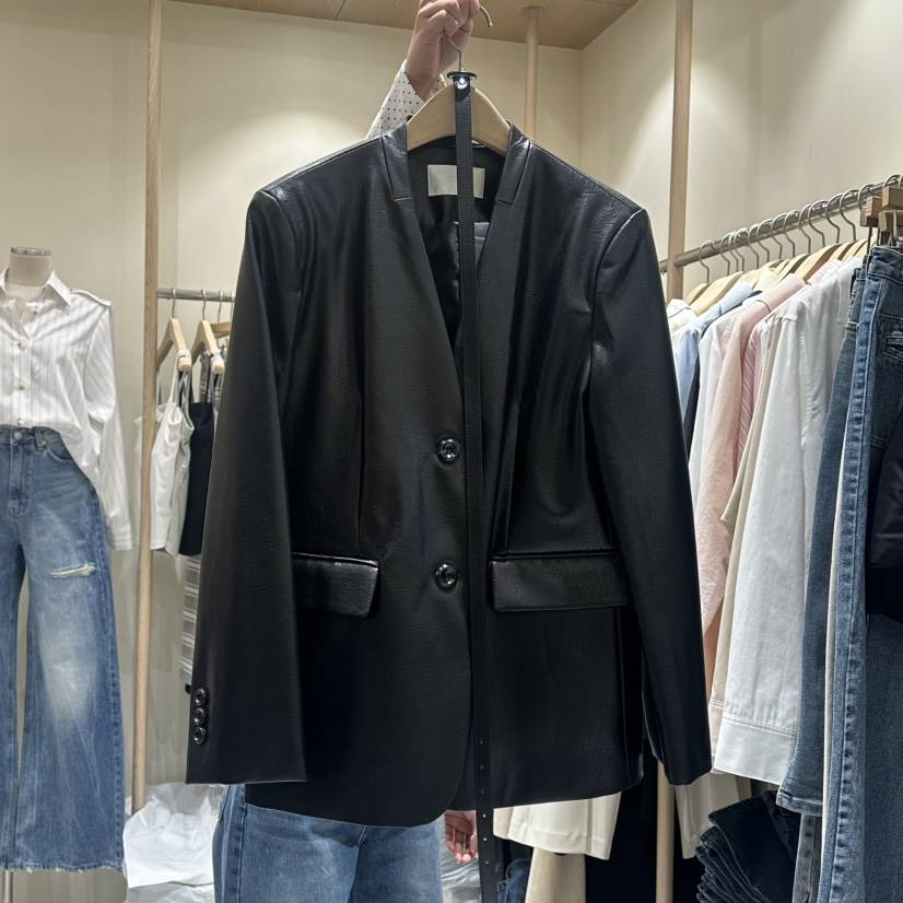 VINTAGE VIBE㊣東大門代購女士新款時尚真品皮衣不含腰帶春款VINTAGE VIBE皮衣