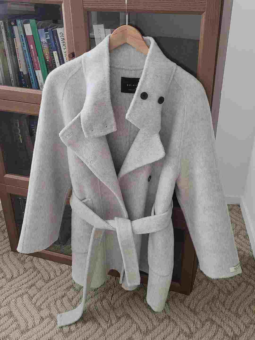 BRING東大門直郵女裝新品時尚推薦休閑人氣中長款大衣含腰帶BRING中長款大衣