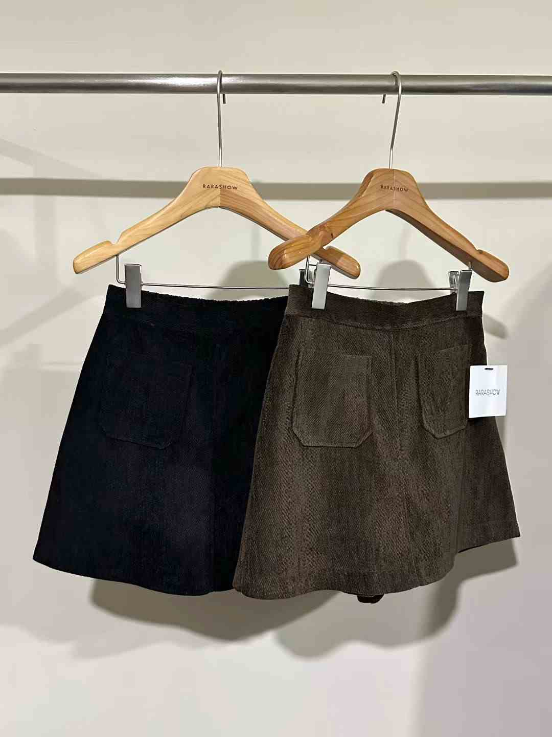 RARASHOW韓國直郵女裝新品25秋冬時尚推薦休閑裙褲雙口袋RARASHOW裙褲