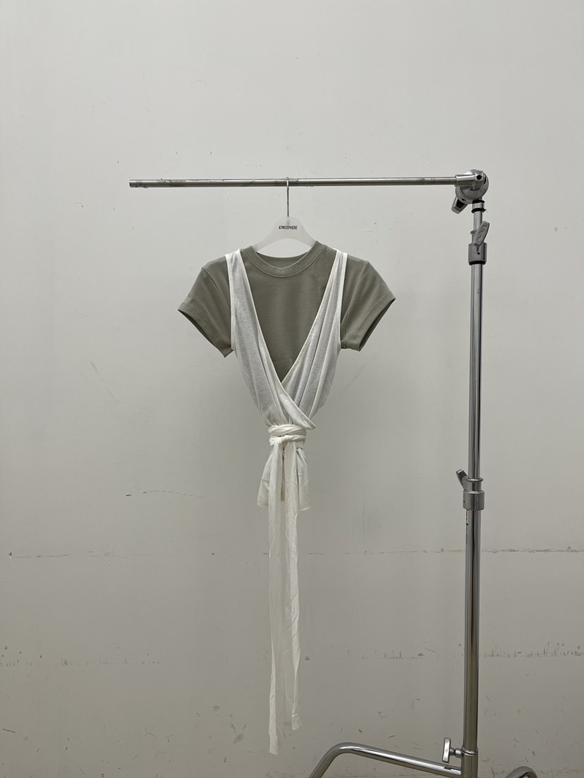 ATMOSPHERE韓國代購㊣女裝新款休閑時尚26春夏推薦T恤假兩件ATMOSPHERE/BLINGT恤