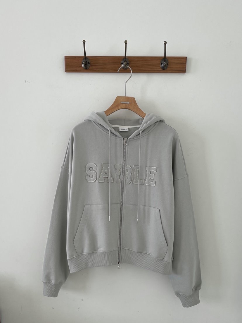 3 ANOTHER㊣東大門實拍女裝新款職業時尚衛衣連帽拉鏈衫春款3 ANOTHER衛衣