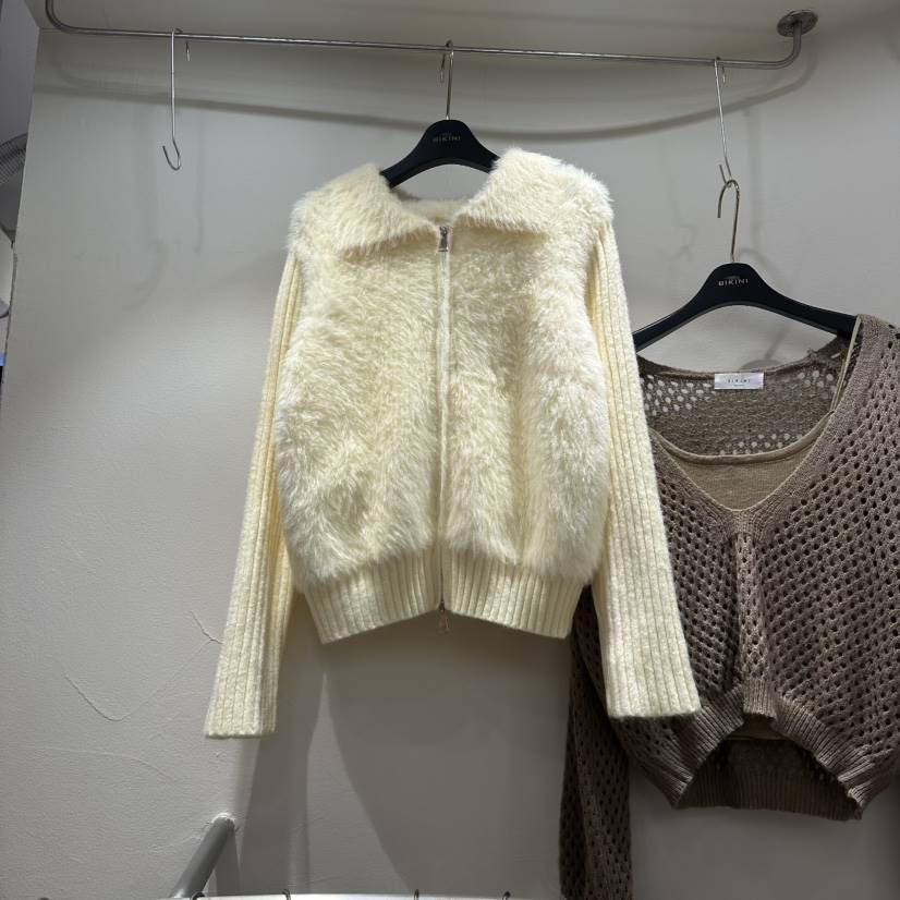 BIKINI㊣東大門代購女裝新款時尚熱賣推薦真品毛衣毛絨拉鏈BIKINI毛衣