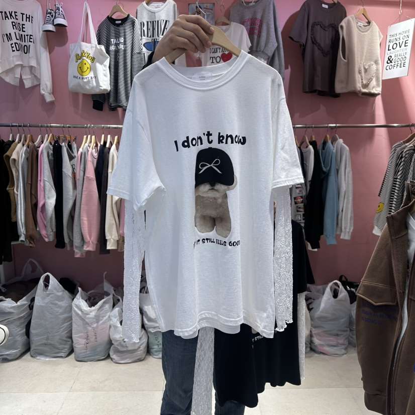 K STORY韓國代購㊣女士新品推薦真品時尚長袖T恤假兩件春款K STORY長袖T恤