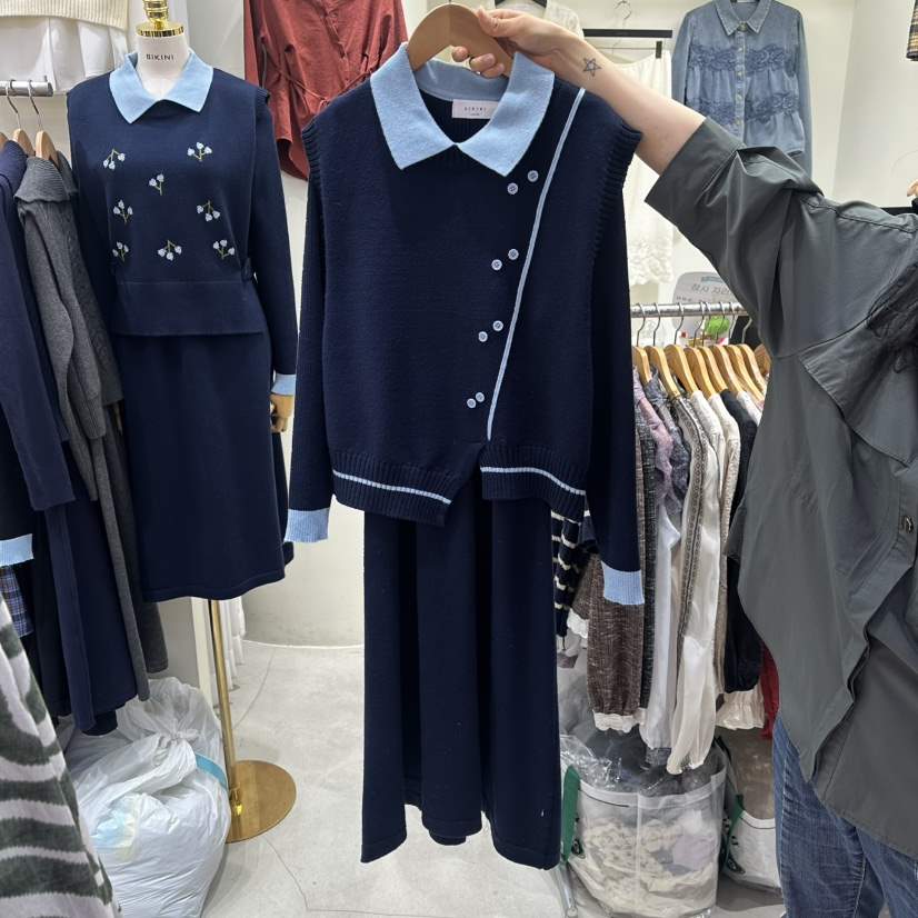 BIKINI東大門直郵㊣女裝新品人氣職業26春夏套裝紐扣背心套裝BIKINI套裝