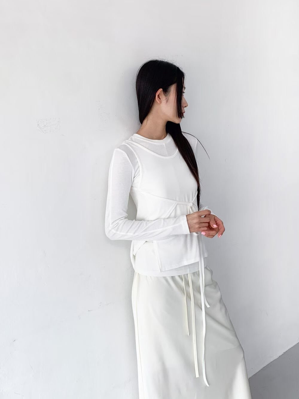 ShopBaguette韓國直郵㊣女裝新款真品人氣職業長袖T恤兩件套ShopBaguette長袖T恤