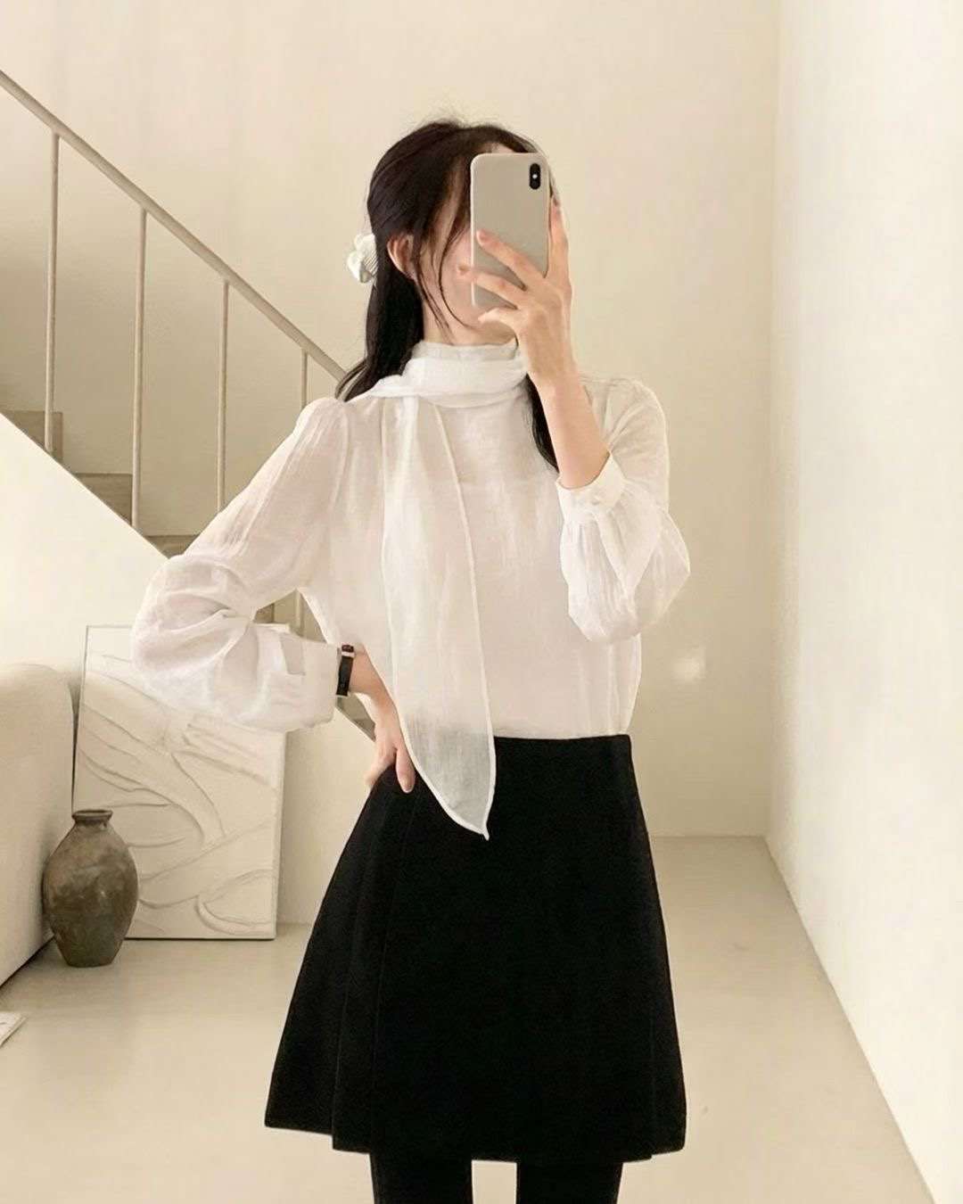 VIVIANLEE韓國直郵女士新款人氣職業25秋冬襯衫蕾絲衫系帶VIVIANLEE襯衫/蕾絲衫