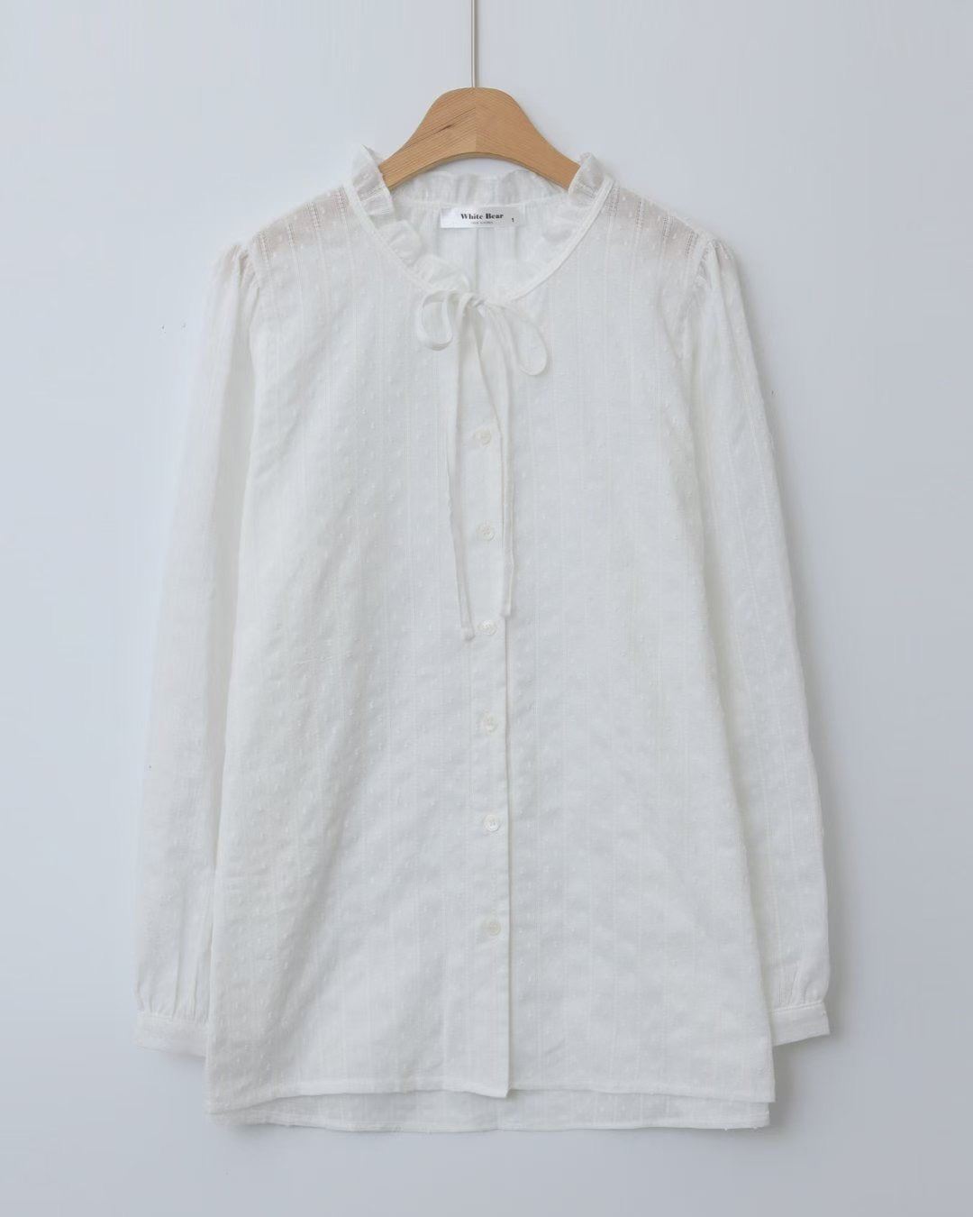 WHITE BEAR㊣東大門代購女裝新款時尚人氣真品熱賣襯衫蕾絲衫WHITE BEAR襯衫/蕾絲衫