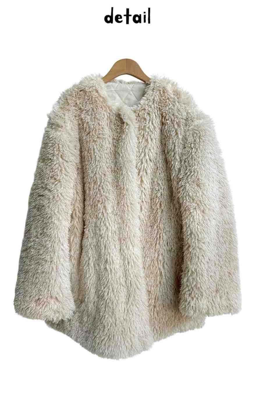 MARYKIM東大門直郵㊣女士新款時尚推薦休閑26春夏中長款大衣皮草MARYKIM中長款大衣