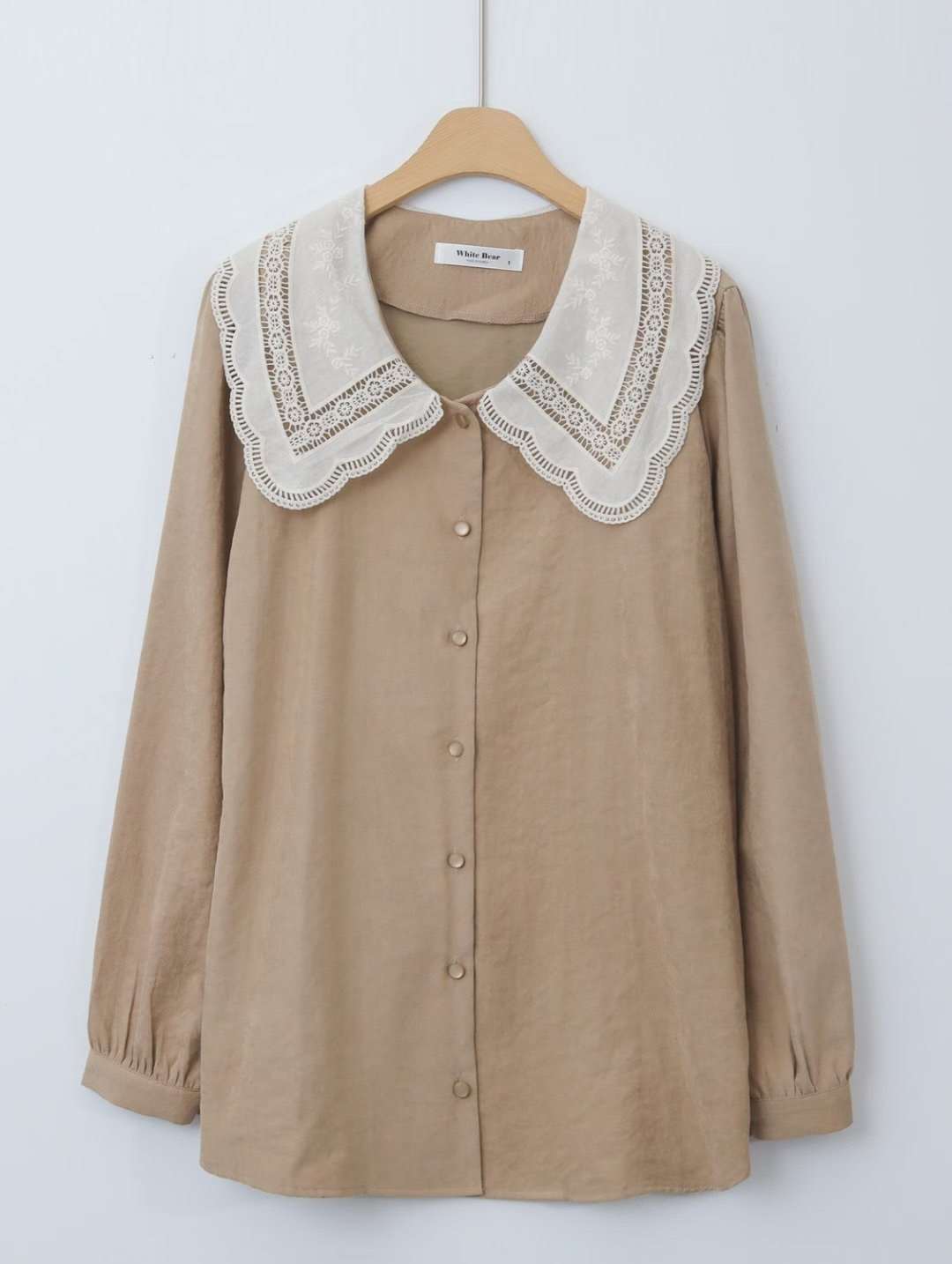 WHITE BEAR韓國直郵㊣女裝新款推薦熱賣人氣26春夏襯衫蕾絲衫WHITE BEAR襯衫/蕾絲衫