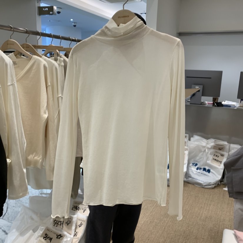 SELF SERVICE東大門直郵㊣女士新款休閑職業推薦長袖T恤透明SELF SERVICE長袖T恤