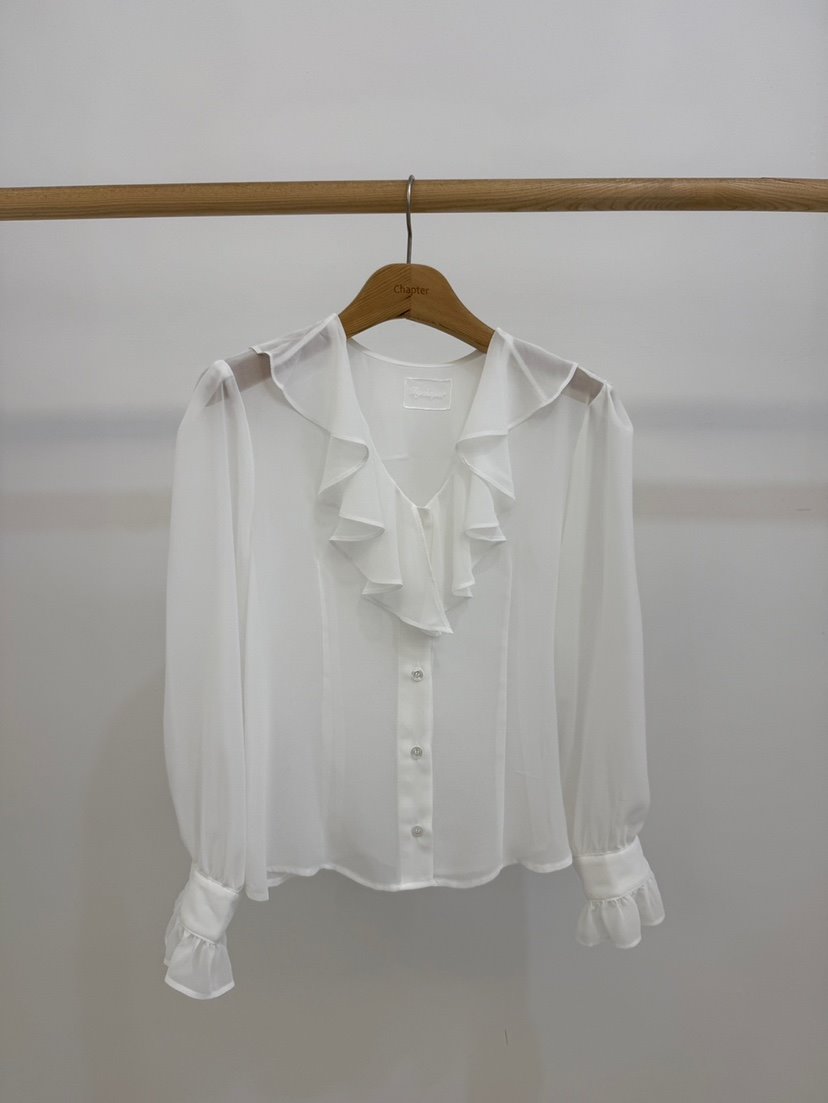 BY CHAPTER韓國直郵㊣女裝新品職業推薦襯衫蕾絲衫春款雪紡BY Chapter襯衫/蕾絲衫