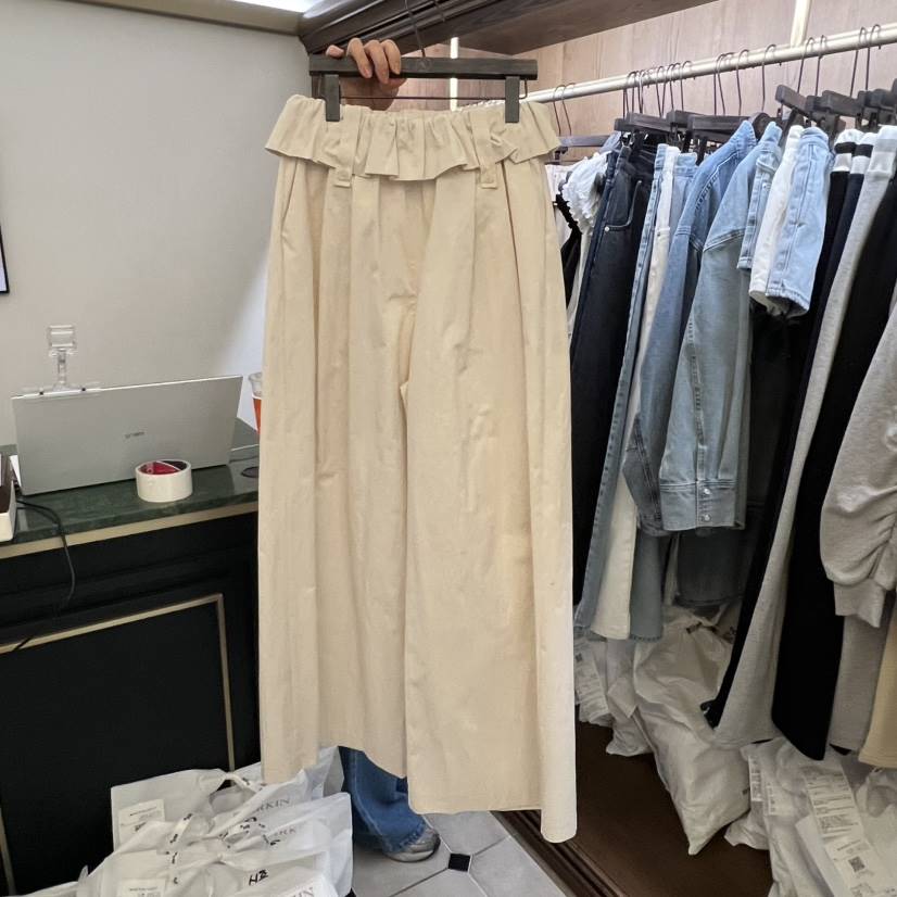 VIRKIN韓國直郵㊣女士新款職業人氣休閑推薦熱賣休閑褲荷葉邊VIRKIN休閑褲