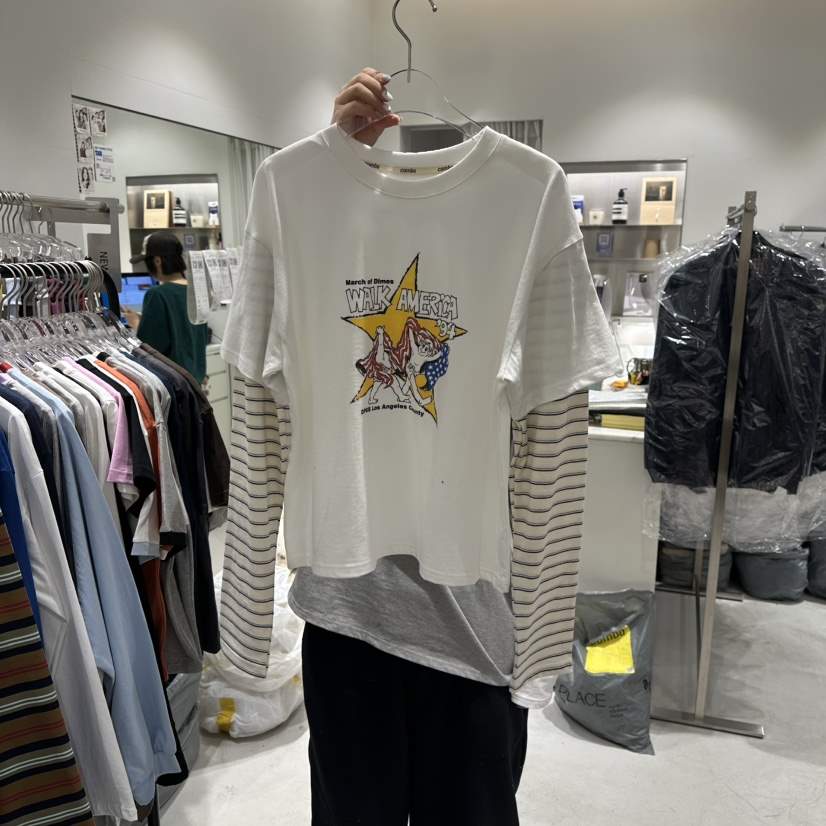 COMBO韓國代購㊣女裝新品26春夏休閑人氣長袖T恤假兩件春款COM_BO長袖T恤