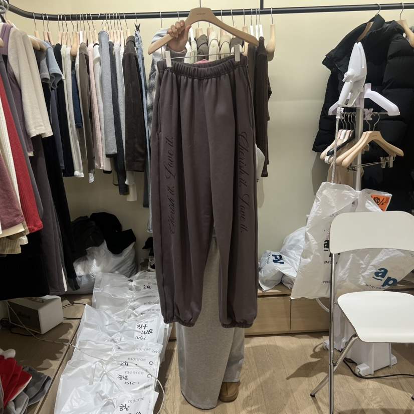 MEMOIRE韓國代購㊣女士新款熱賣時尚休閑人氣推薦休閑褲加絨MEMOIRE休閑褲