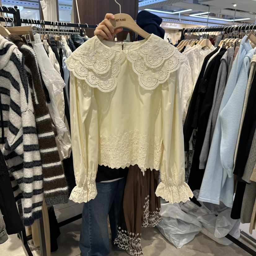 DREAM GIRIS/HOT PLACE韓國代購㊣女裝新品26春夏襯衫蕾絲衫DREAM GIRIS/HOT PLACE襯衫/蕾絲衫