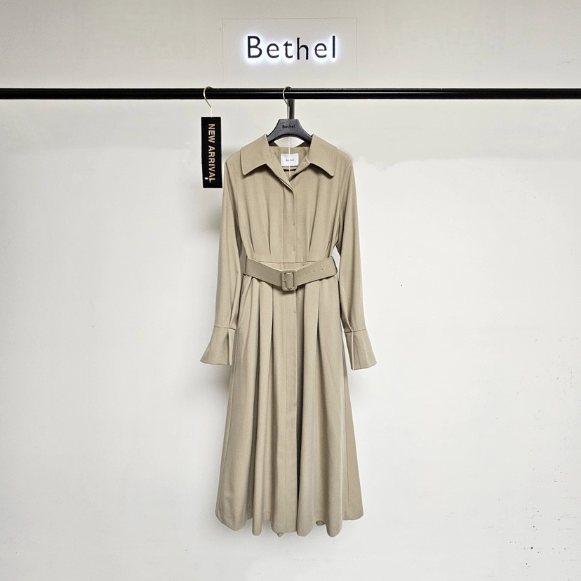 BETHEL㊣東大門實拍女士新款熱賣時尚26春夏連衣裙含腰帶春款BETHEL連衣裙
