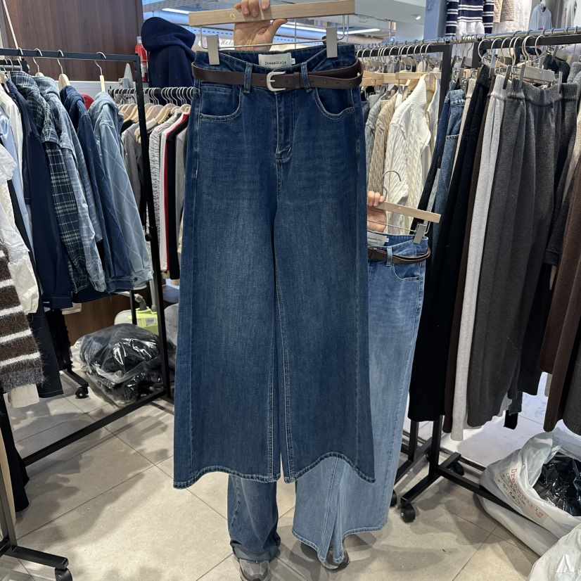 DREAM GIRIS/HOT PLACE東大門直郵㊣女士新款休閑牛仔褲不含腰帶直筒褲DREAM GIRIS/HOT PLACE牛仔褲