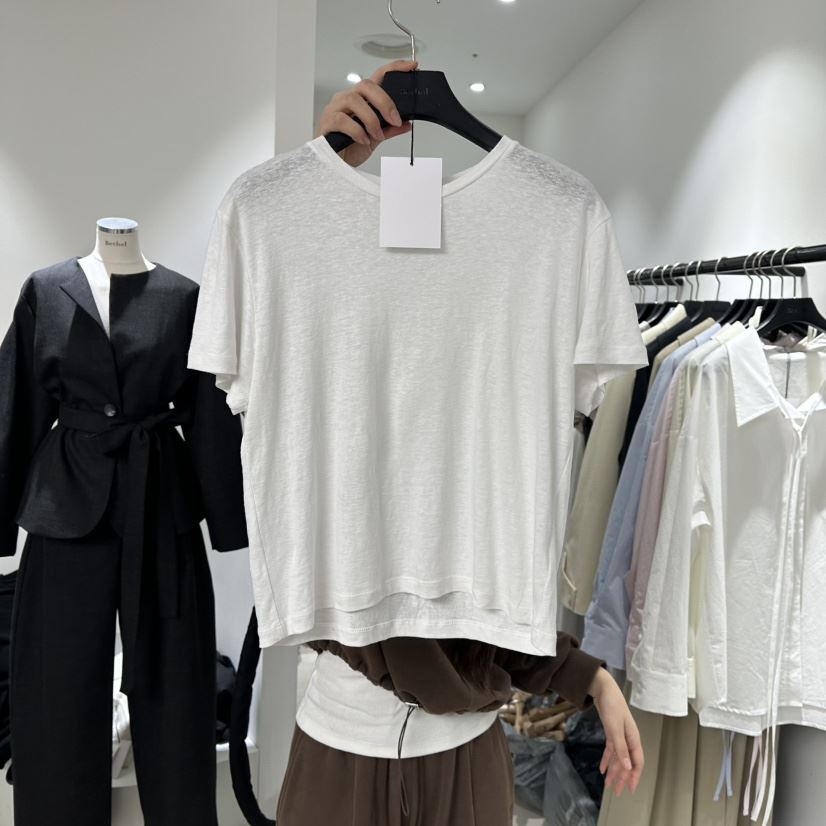 BETHEL韓國代購㊣女士新品推薦人氣時尚休閑職業T恤春款亞麻BETHELT恤