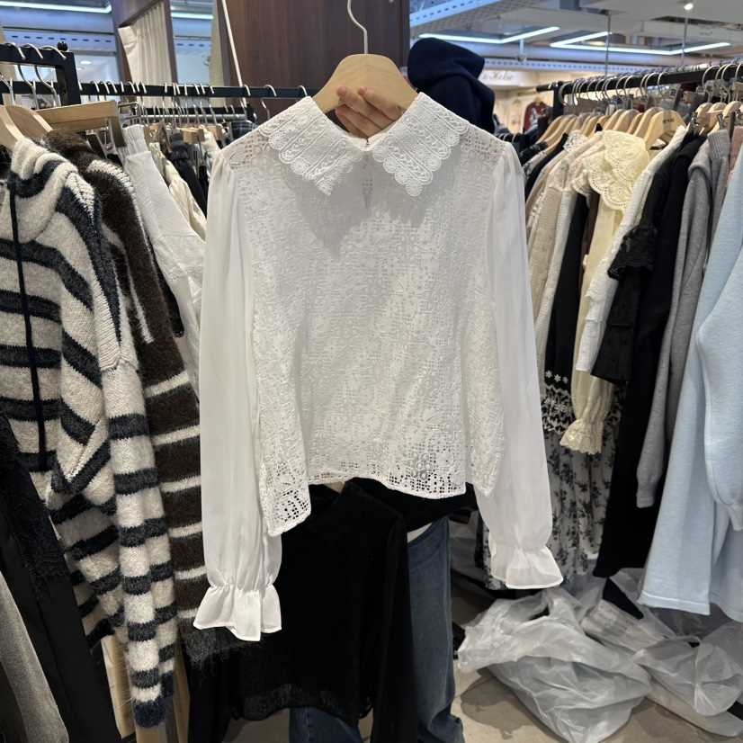 DREAM GIRIS/HOT PLACE㊣東大門代購女裝新品人氣襯衫蕾絲衫刺繡雪紡DREAM GIRIS/HOT PLACE襯衫/蕾絲衫