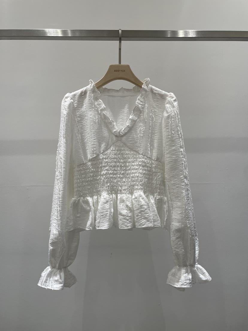 RE STYLE-Q韓國代購㊣女裝新品休閑真品26春夏襯衫蕾絲衫春款RE STYLE襯衫/蕾絲衫