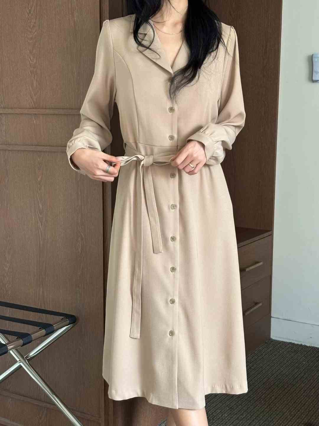 YANGPA韓國直郵女裝新品人氣推薦真品休閑26春夏連衣裙含腰帶YANGPA連衣裙